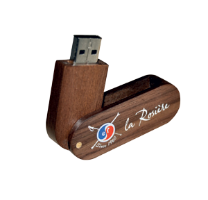 Clé USB à clapet personnalisée en bois